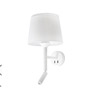 Иконка Faro barcelona 20302 Faro SAVOY White structure wall lamp with LED reader настенный светильник