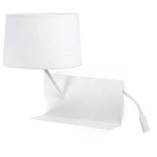 Faro barcelona 28415 Faro HANDY бра белое левое 1хE27 20W USB LED 3W настенный светильник