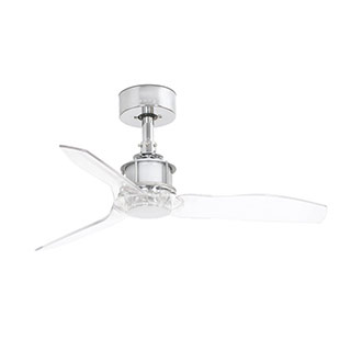 Faro barcelona 33426 JUST FAN Chrome/transparent ceiling fan 91cm люстра с вентилятором Faro barcelona