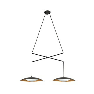 Faro barcelona 24505 SLIM LED Black and gold double extensible pendant lamp подвесной светильник Faro barcelona