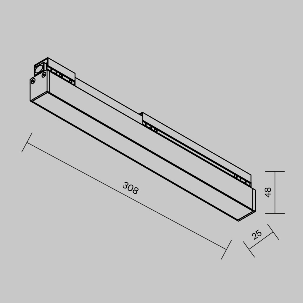 Уличный трековый светильник Базис / Basis Exility IP 3000К 12Вт 120° черный
