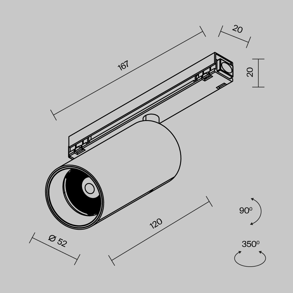 Уличный трековый светильник Фокус / Focus Led Exility IP 3000К 15Вт 36° черный
