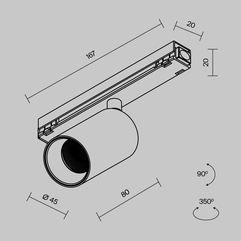 Уличный трековый светильник Фокус / Focus Led Exility IP 4000К 8Вт 36° черный