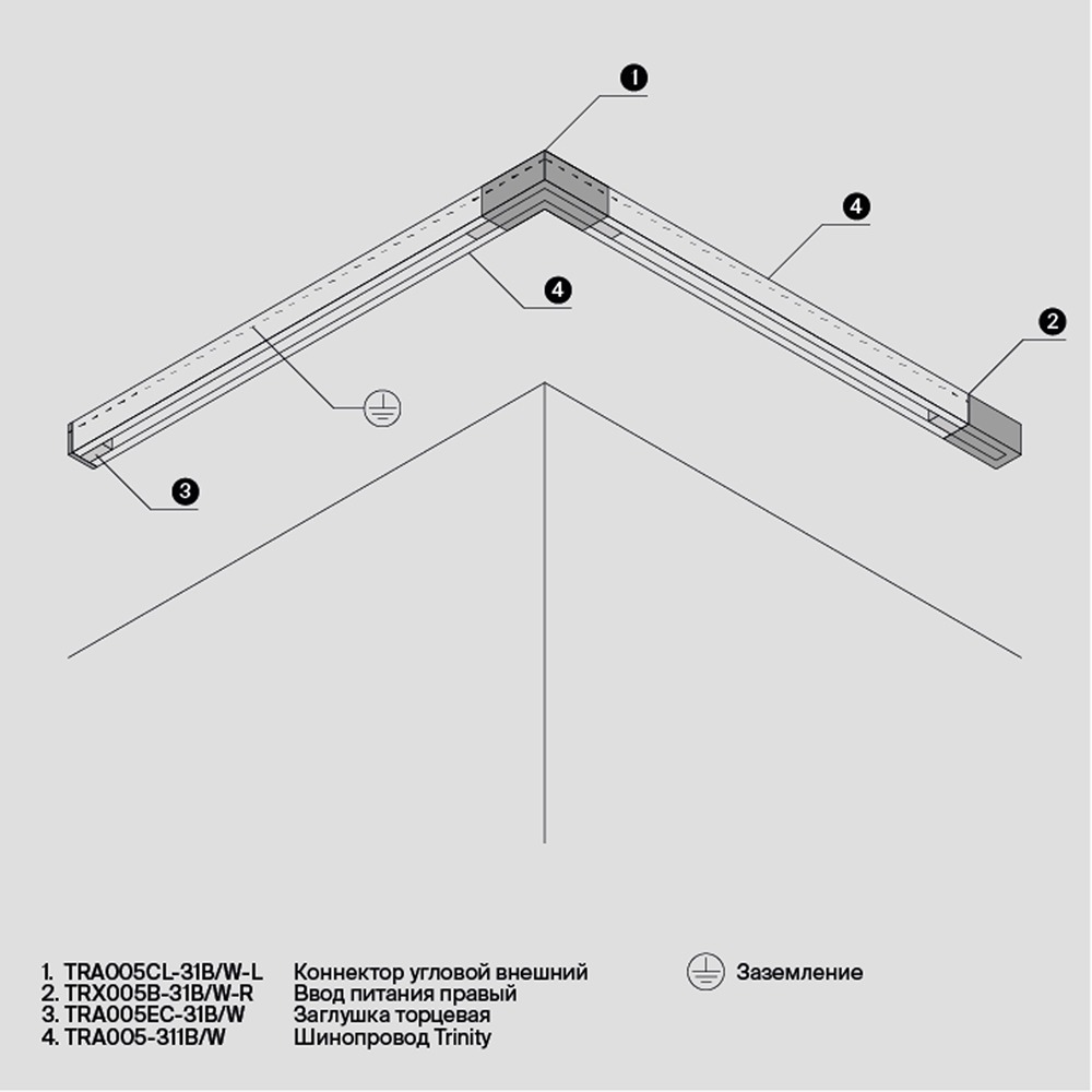 Заглушка торцевая Trinity черный, 1шт