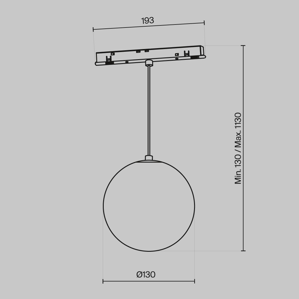 Трековый подвесной светильник Луна / Luna Exility 2700-4000K 5Вт 360° Dim Dali1