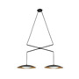 Иконка Faro barcelona 24505 SLIM LED Black and gold double extensible pendant lamp подвесной светильник Faro barcelona